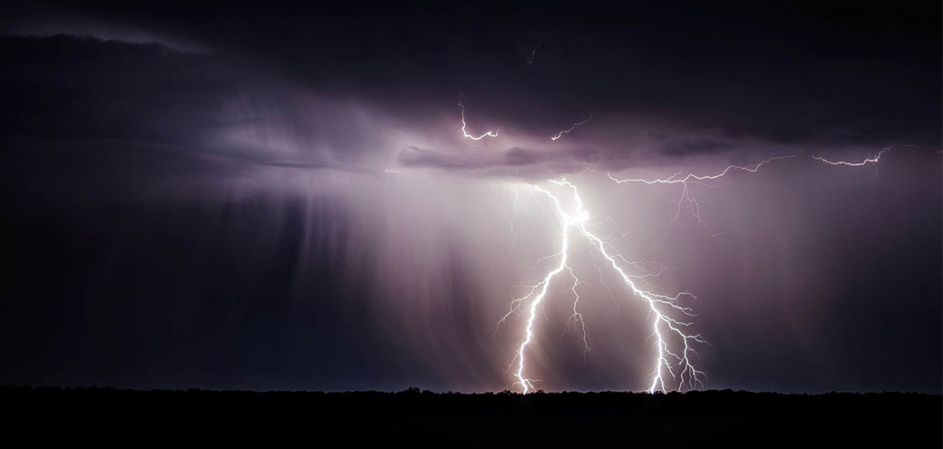 Lightning at night