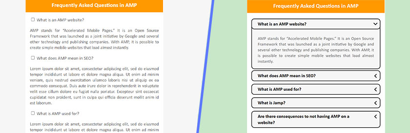 FAQ in AMP before-after code