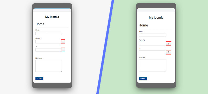 Date time picker button's default view and after customization